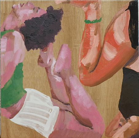 Untitled (hands2legs), 2009, oil on wood, 40*40