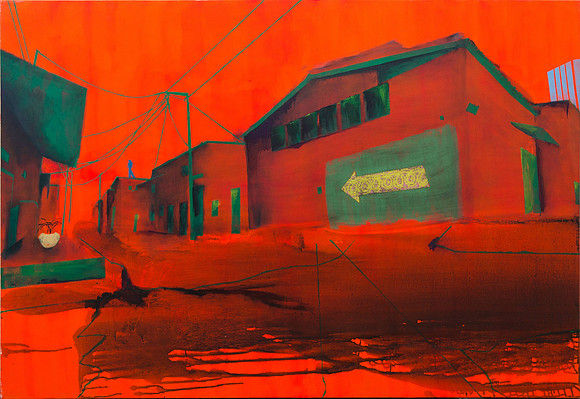 Untitled (arrow), 2009, mixed media on canvas. 100*145